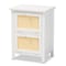 Baxton Studio Sariah Mid-Century White Finished Wood and Rattan 2-Door Nightstand 199-12330-ZORO - alternate 3